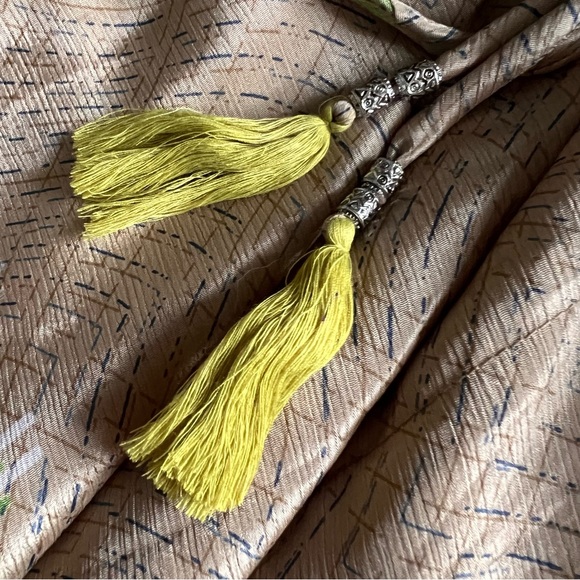 Darn Good Made in India Recycled Silk Bohemian Tie Goddess Beach Caftan Dress - Picture 6 of 17